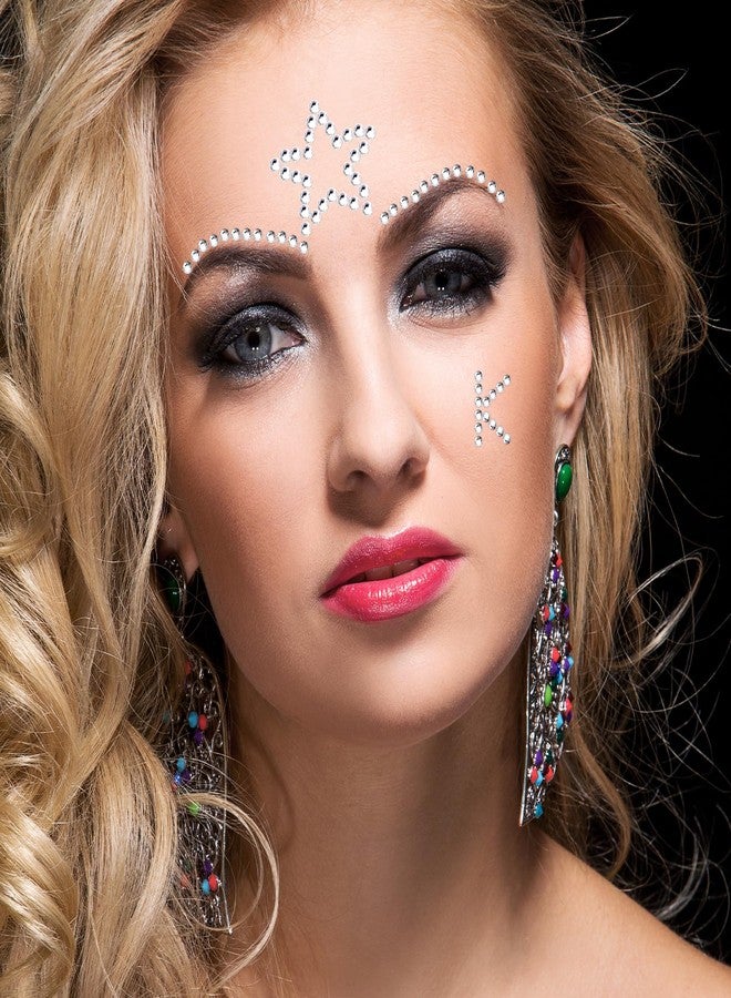 WY LIGHTING LEVEL 5 قطع من ملصقات أحجار الراين على شكل قلوب وأرقام وحروف، ملصقات ذاتية اللصق لامعة، ملصقات حروف أبجدية، جواهر كريستالية، ملصقات فنية لتزيين الوجه والجسم والأظافر والملابس والمناسبات والاحتفالات. - Image 4